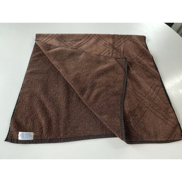 Vintage 1980s towels, plush bath + hand towel set, chocolate brown - Picture 4 of 9